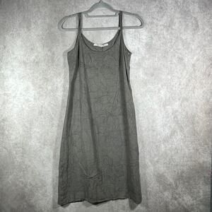 La‎ Fée Maraboutée Roanne Dress Womens S Gray Floral Linen Sleeveless Vacation